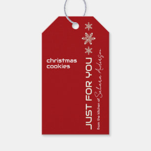 Gift from the Kitchen Snowflakes Red White Gold Tags