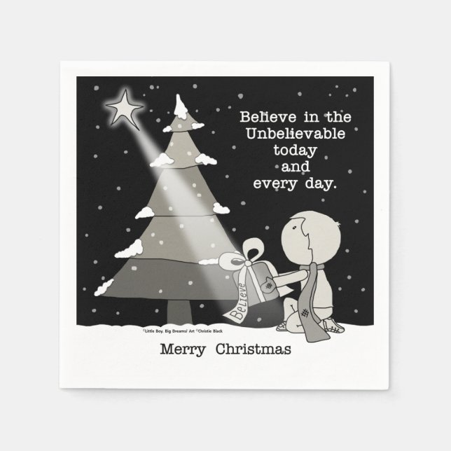 Gift Giver-Merry Christmas Paper Napkins (Front)