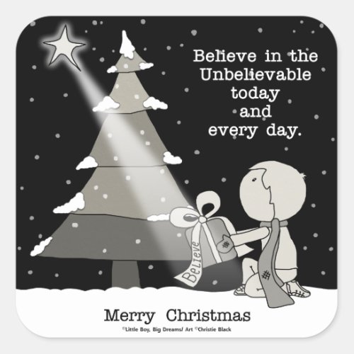 Gift Giver_Merry Christmas Square Sticker