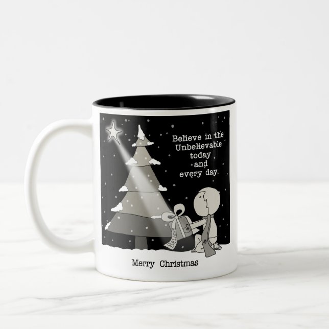 Gift Giver-Merry Christmas Two-Tone Coffee Mug (Left)
