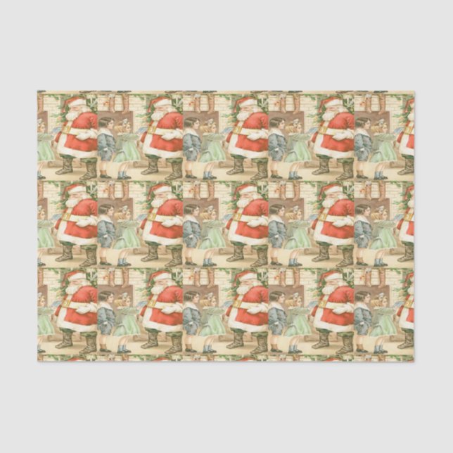 Gift Giving Santa Tissue Paper (Front)