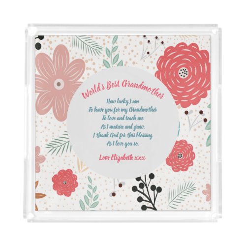 GIFT _ Grandma Poems From Grandchildren _ CUSTOM Acrylic Tray