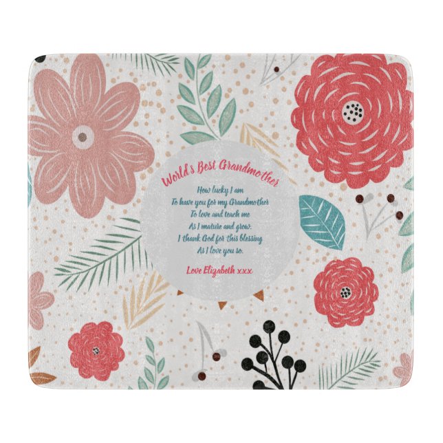 GIFT - Grandma Poems From Grandchildren - CUSTOM Cutting Board (Front)