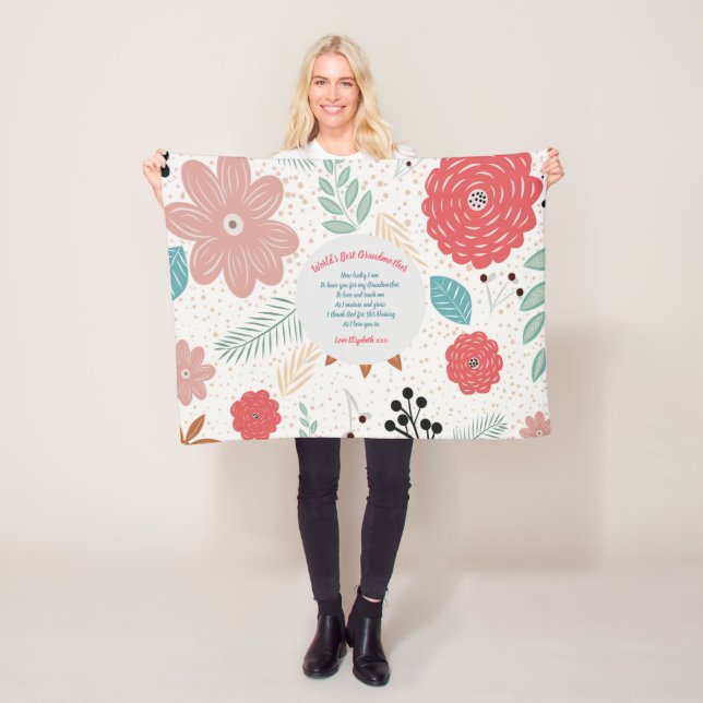 GIFT - Grandma Poems From Grandchildren - CUSTOM Fleece Blanket (In Situ)