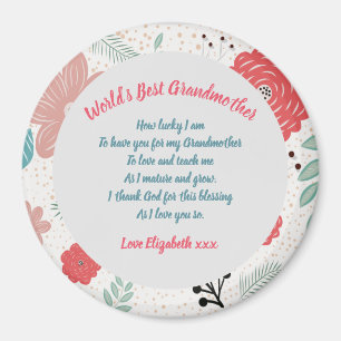 GIFT - Grandma Poems From Grandchildren - CUSTOM Magnet