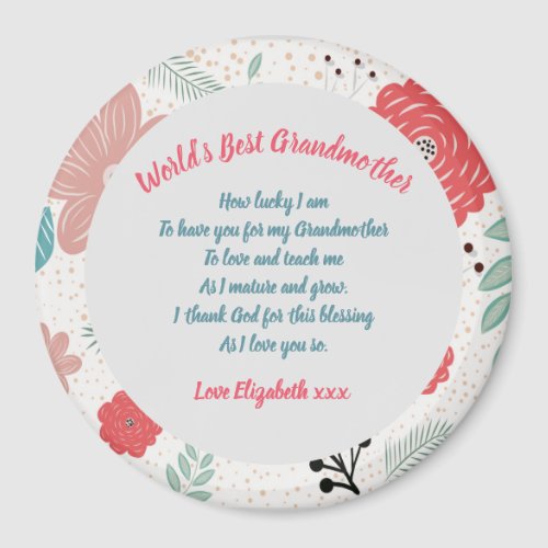 GIFT _ Grandma Poems From Grandchildren _ CUSTOM Magnet