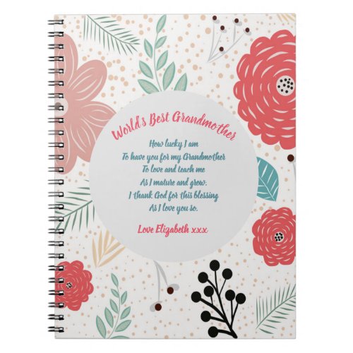 GIFT _ Grandma Poems From Grandchildren _ CUSTOM Notebook