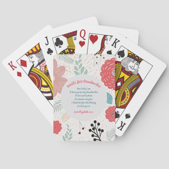 GIFT - Grandma Poems From Grandchildren - CUSTOM Poker Cards (Back)