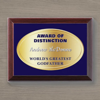 Gift! Greatest Godfather Award plaque