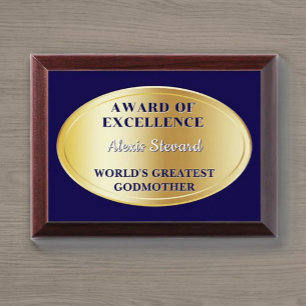 Gift! Greatest Godmother Award plaque