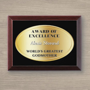 Gift! Greatest Godmother Award plaque