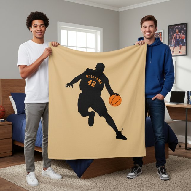 Gift Idea for a Basketball Player: Fleece Blanket (Custom name and jersey number basketball player blanket!)