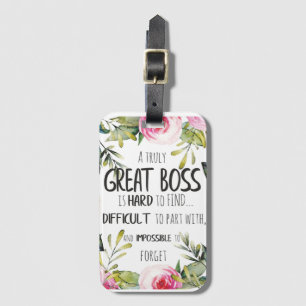Gift idea for boss appreciation thank you quote luggage tag