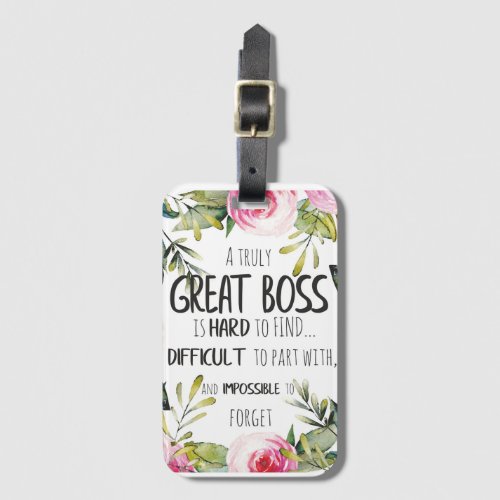 Gift idea for boss appreciation thank you quote luggage tag