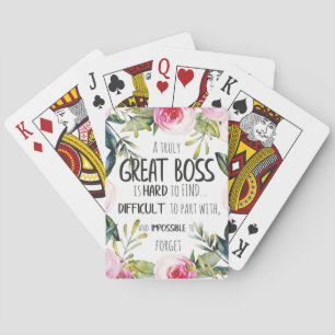 Gift idea for boss appreciation thank you quote poker cards