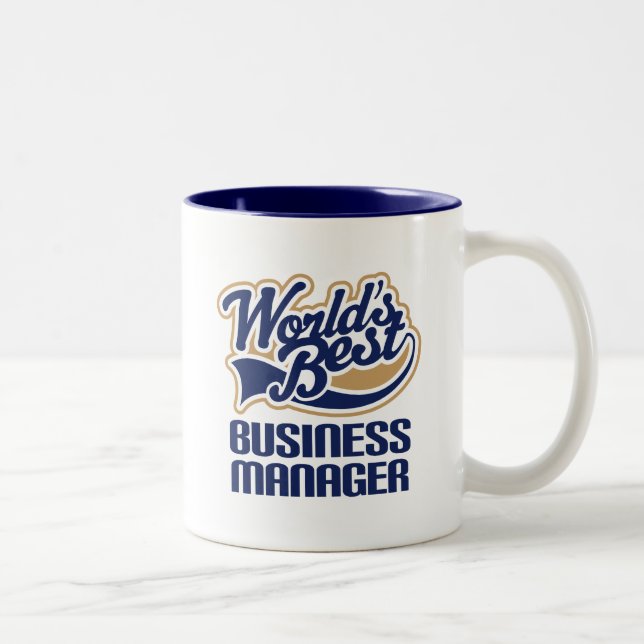 Gift Idea For Business Manager (Worlds Best) Two-Tone Coffee Mug (Right)