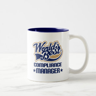 Gift Idea For Compliance Manager (Worlds Best) Two-Tone Coffee Mug