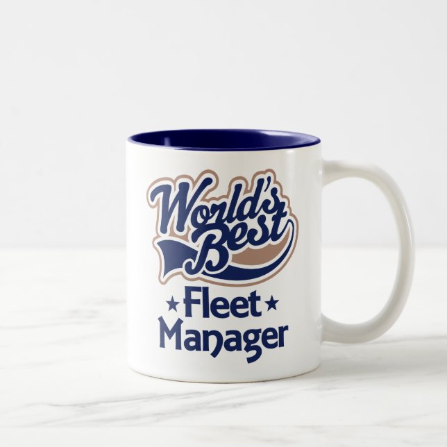 Gift Idea For Fleet Manager (Worlds Best) Two-Tone Coffee Mug (Right)