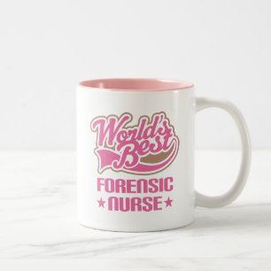 Gift Idea For Forensic Nurse Women (Worlds Best) Two-Tone Coffee Mug
