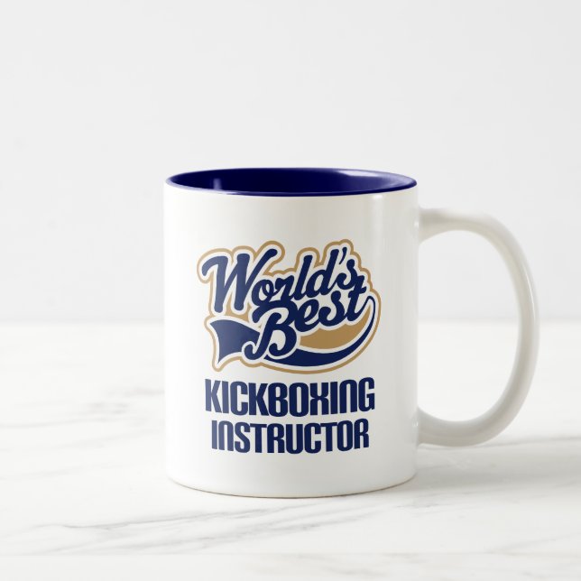 Gift Idea For Kickboxing Instructor (Worlds Best) Two-Tone Coffee Mug (Right)