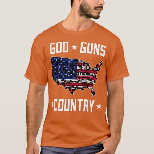 Gift idea for police officers God guns country T_Shirt