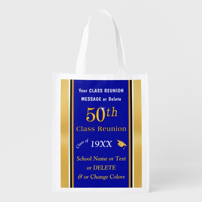 Gift Ideas for 50th Class Reunion Celebration Grocery Bag