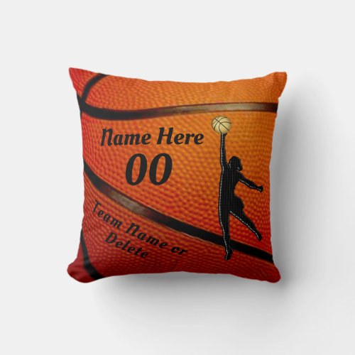 Gift Ideas for Girls Basketball Team Basketball Throw Pillow