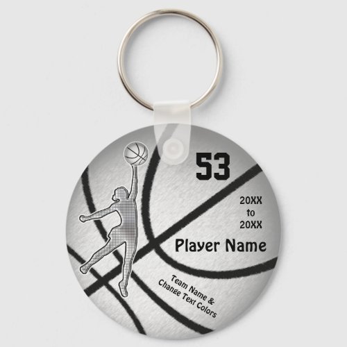 Gift Ideas for Girls Basketball Team PERSONALIZED Keychain