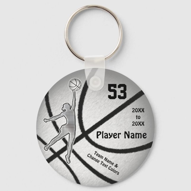 Gift Ideas for Girls Basketball Team, PERSONALIZED Keychain (Front)