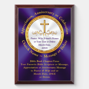 Gift Ideas for Pastors Appreciation, Anniversary Award Plaque