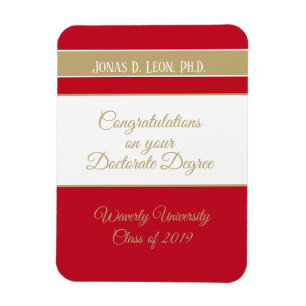 Gift it! Custom Doctorate graduation card (Ph.D.)  Magnet