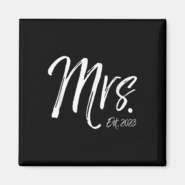 Gift Just Married Anniversary Idea Wedding Mrs. Es Magnet (Front)