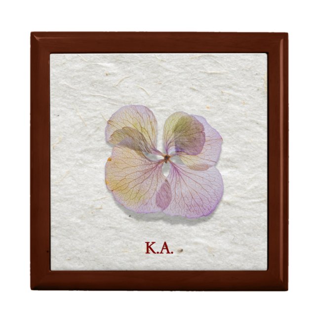 Gift Keepsake Floral Trinket Box with Monogram (Front)