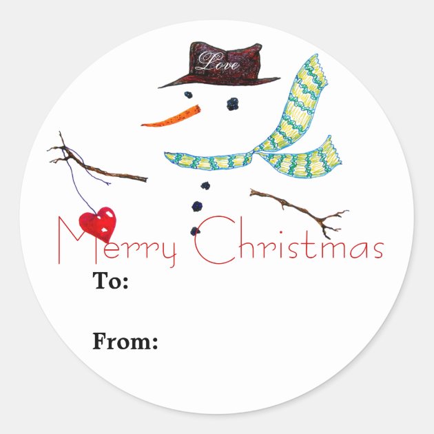 Gift Label Christmas Snowman Sticker