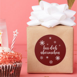 Gift Labels - Snow Stars - Dark Red