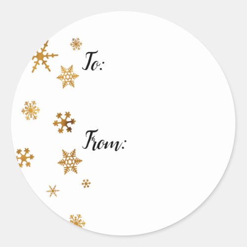 Gift Labels w Faux Gold Foil Ombre Snowflakes