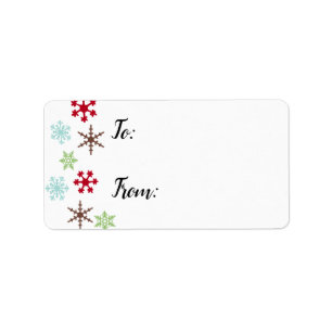 Gift Labels w/ Snowflakes in Retro Colors