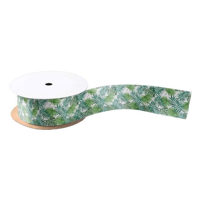 Gift Leaf, plant, palm, green, natural background Satin Ribbon (Spool)