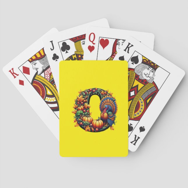 Gift letter o Thanksgiving style  Poker Cards (Back)