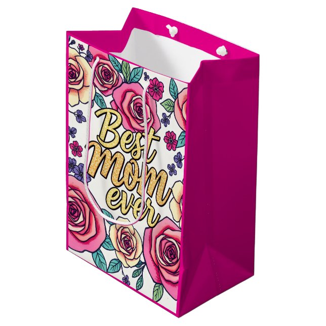 Gift Luxury Floral Modern Collection Medium Gift Bag (Front Angled)