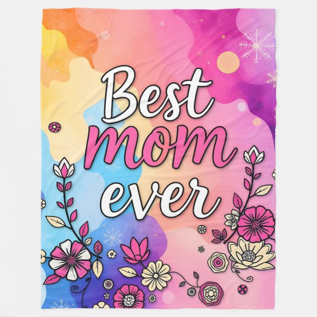 Gift Luxury Floral Trendy Collection Fleece Blanket (Front)