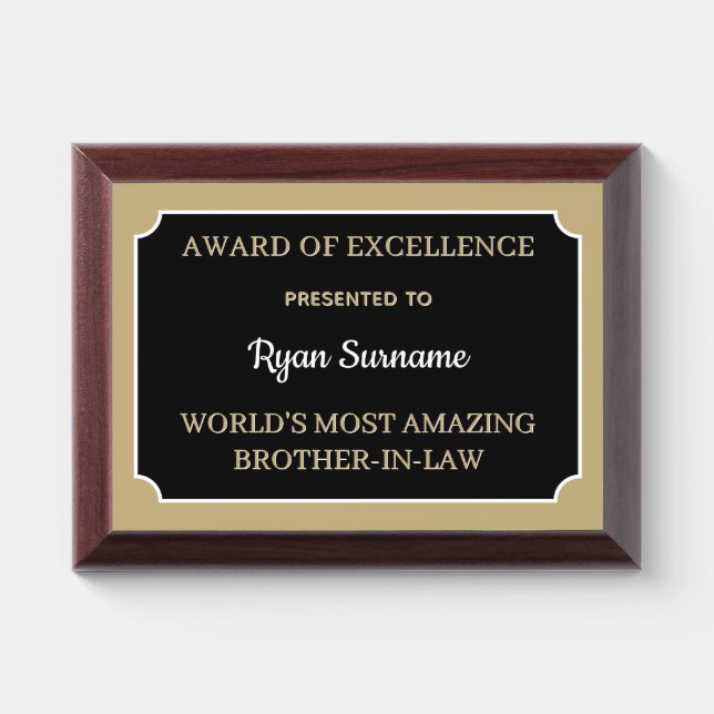 Gift! Most Amazing Brother in law Plaque (Horizontal)
