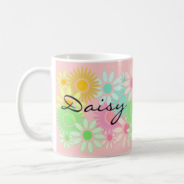 Gift Mug Daisy Personalized Personal Daisy Pattern (Left)