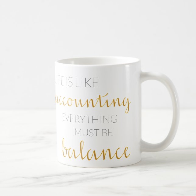 Gift mug for accountant with customizable alphabet (Right)