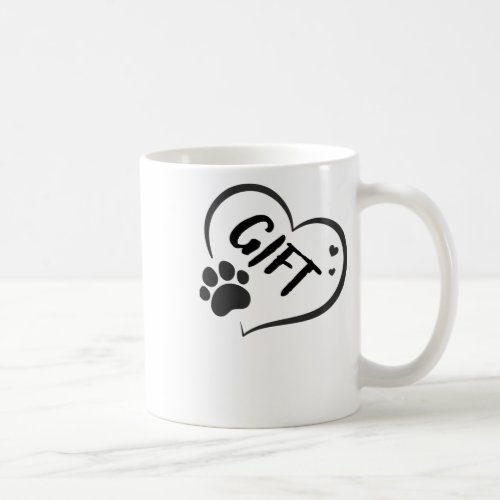 Gift Name In A Heart With A Paw  Coffee Mug