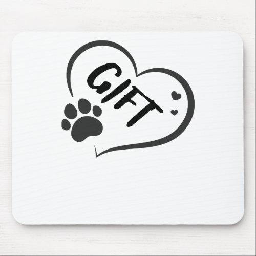 Gift Name In A Heart With A Paw  Mouse Pad