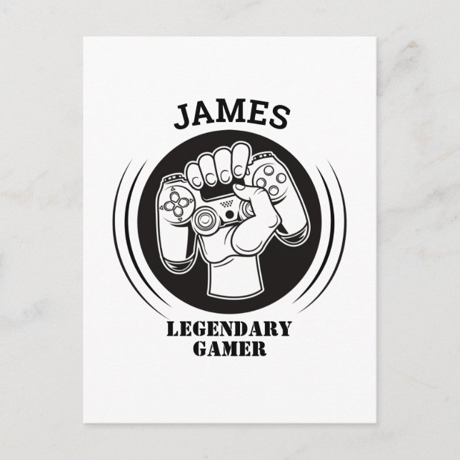 Gift Name Personalized Funny Gaming Geek Birthday Postcard (Front)