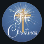 Gift of Christmas Cross stickers<br><div class="desc">The gift of Christmas Christian cross stickers from the Christmas and Holidays collection at www.zazzle.com/RanchLady*</div>
