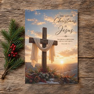 Gift of Christmas Is Jesus Cross Christian