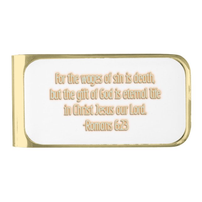 Gift of God Is Eternal Life Gold Finish Money Clip (Front)